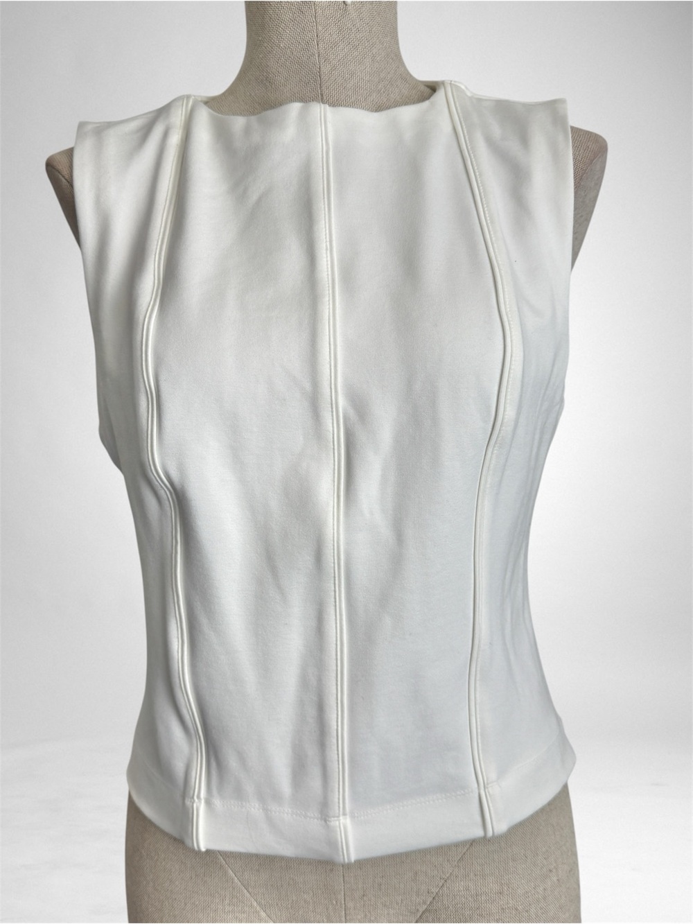 Maeve Anthropologie Seamed Shell Top White L